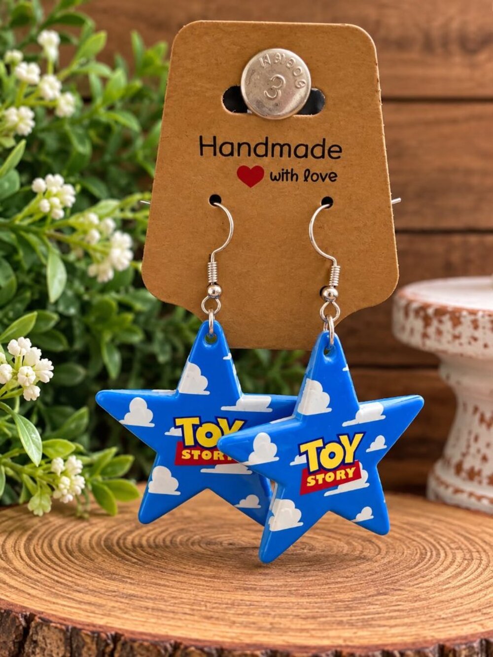 Toy Story Inspired Star Earrings | Blue Cloud Dangle Earrings |